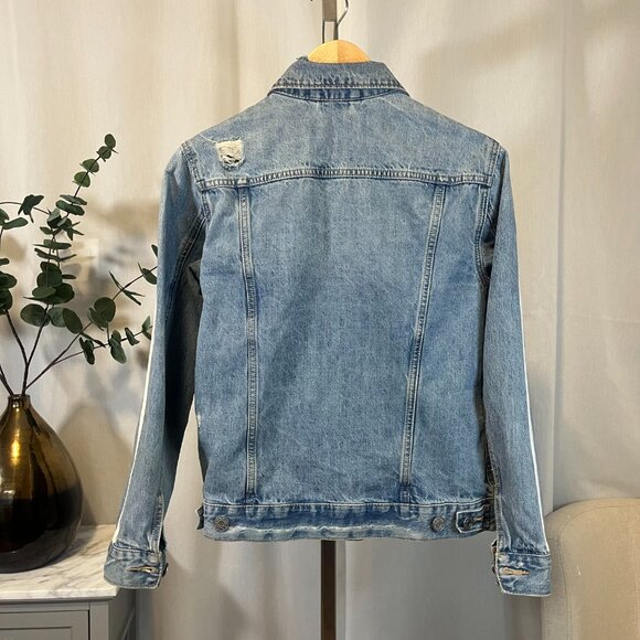 (CLO3)Garage Coupe Boyfriend Fit Distressed Denim Jean Jacket Women Size S Women - Picture 4 of 8